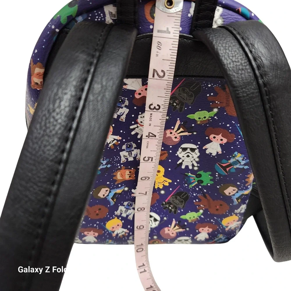 Loungefly Star Wars‎ Chibi Galaxy Purple Mini Backpack Vegan Leather Disney Bag